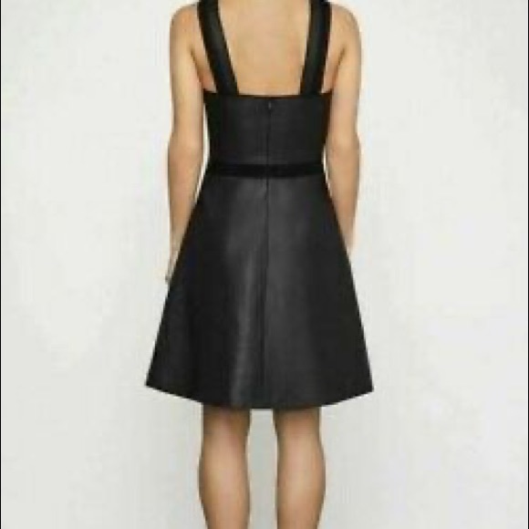 BCBGMAXAZRIA Vegan leather & lace flare dress, NWT - Picture 5 of 9